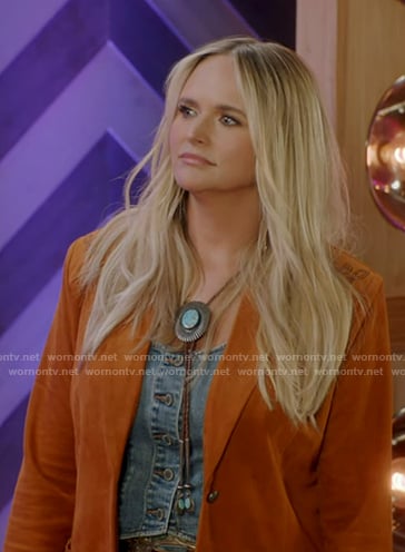 Miranda Lambert's denim vest and suede blazer on American Idol