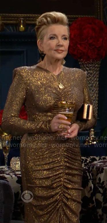 Nikki's gold sequin birthday party dress on The Young and the Restless