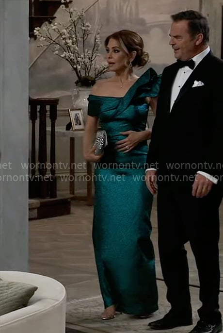 Olivia's green ruffled Nurses Ball gown 2025 on General Hospital