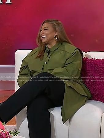 Queen Latifah's green layered shirt on Today