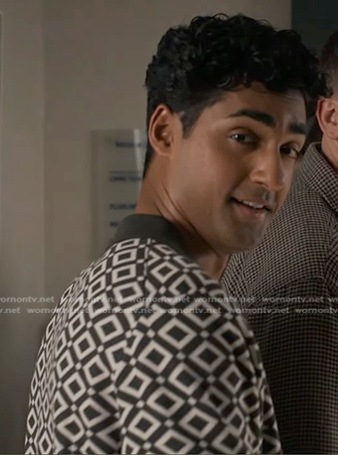 Ravi Panikkar's geometrick print knit shirt on 9-1-1
