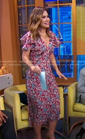 Rebecca's red floral ruffle dress on Good Morning America