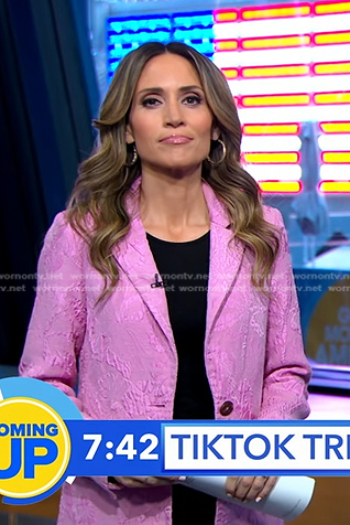 Rhiannon's pink floral blazer on Good Morning America