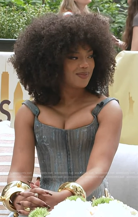 Riley Burruss's corset top on Access Hollywood