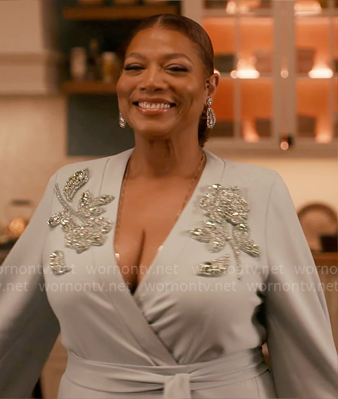 Robyn's embellished evening dress on The Equalizer