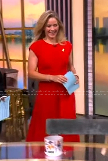 Sara's red cap sleeve dress on The View