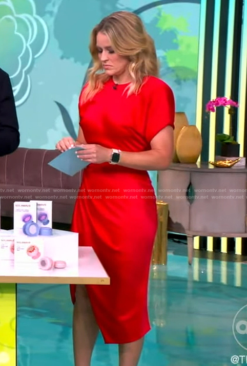 Sara's red asymmetric dress on The View
