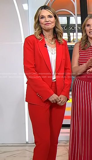 Savannah's red blazer and cropped pants on Today