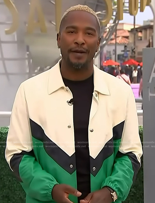 Scott's leather jacket on Access Hollywood