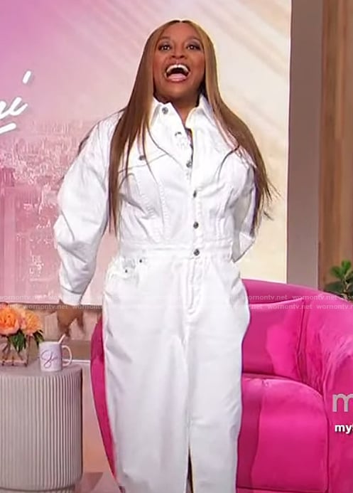Sherri's white denim midi dress on Sherri