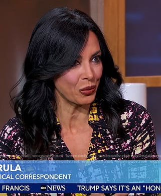 Dr. Tara Narula's black plaid wrap dress on Good Morning America