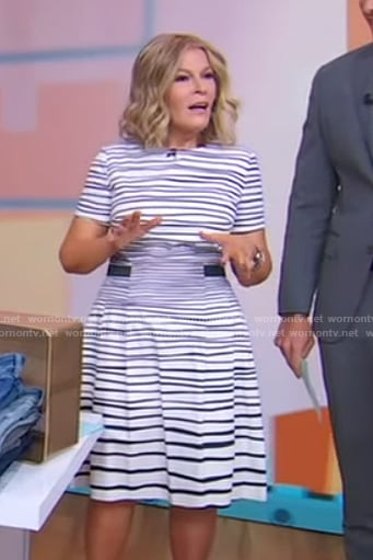 Tory's white striped dress on Good Morning America