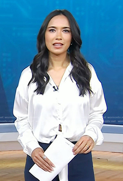 Emilie's white tie front shirt on Today