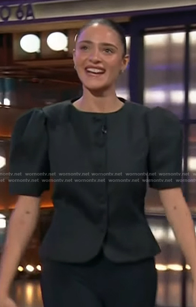 Luna Blaise's black short sleeve jacket on The Kelly Clarkson Show