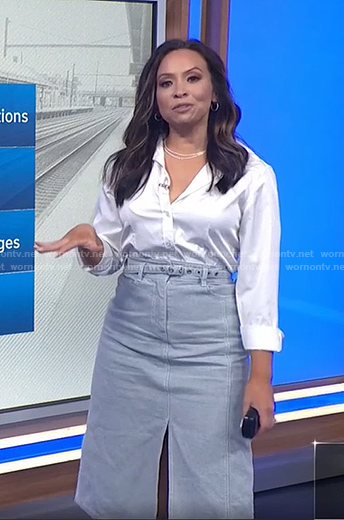 Adelle's grey denim skirt on Today