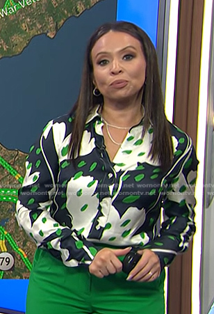Adelle's black printed shirt on Today