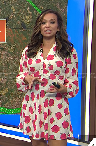 Adelle's rose print mini dress on Today