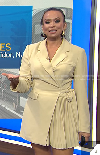 Adelle's beige pleated blazer dress on Today