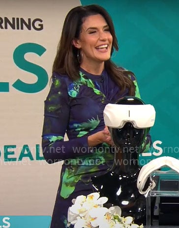 Ariane Kiss's floral ruched dress on CBS Mornings