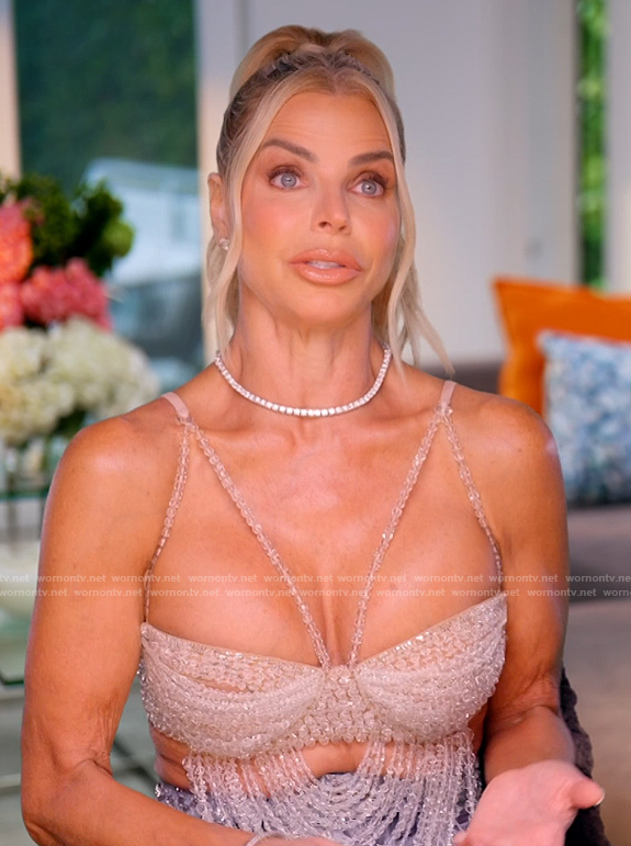 Alexia's beaded confessional top on The Real Housewives of Miami