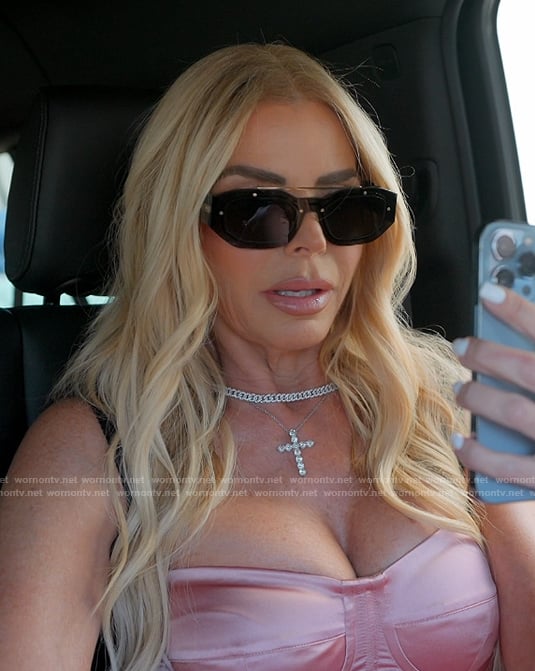 Alexia's pink satin dress on The Real Housewives of Miami