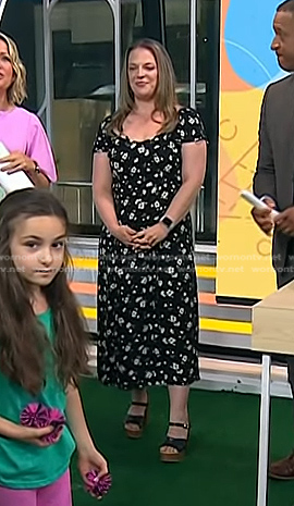 Ali Mierzejewski's black floral dress on Today