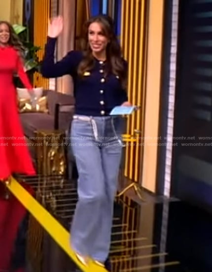 Alyssa's navy jacket and jeans on The View
