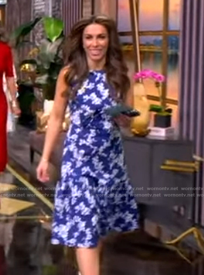 Alyssa's blue floral print sleeveless dress on The View