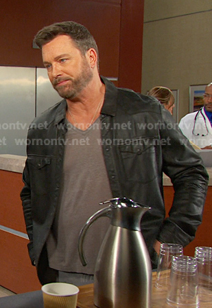 Brady's black leather western shirt on Days of our Lives
