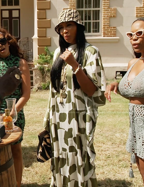 Brit's abstract print dress on The Real Housewives of Atlanta