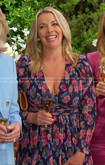 Carrie's floral v-neck dress on Days of our Lives