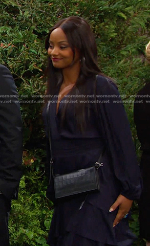 Chanel's navy layered dress on Days of our Lives