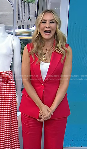 Chassie's red vest and pants on Today