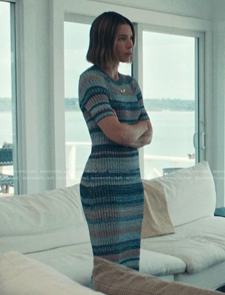 Chloe's stripe knit dress on The Better Sister