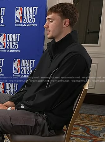 Cooper Flagg's black logo jacket on Today
