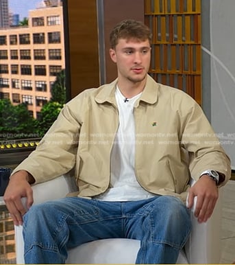 Cooper Flagg's beige jacket and sneakers on Good Morning America