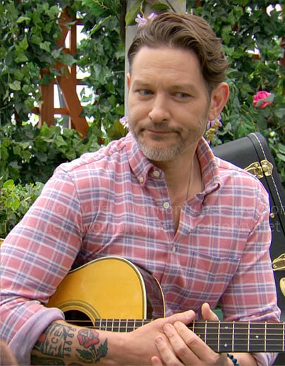 Daniel's pink plaid shirt on The Young and the Restless