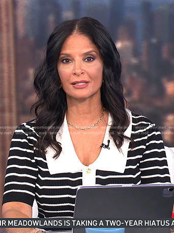Darlene's black striped collared top on Today