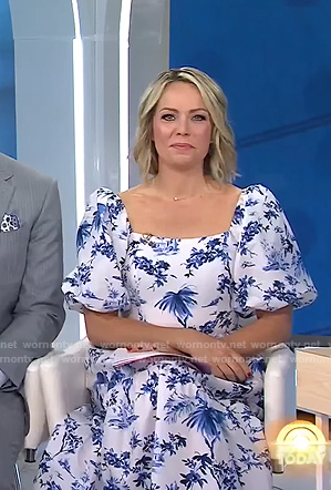 Dylan's white print puff sleeve dress on Today