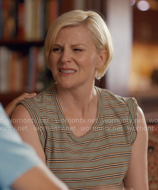 Ellen's green striped top on Ginny & Georgia