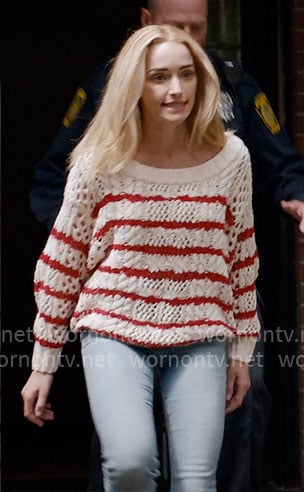 Georgia's red striped sweater on Ginny & Georgia