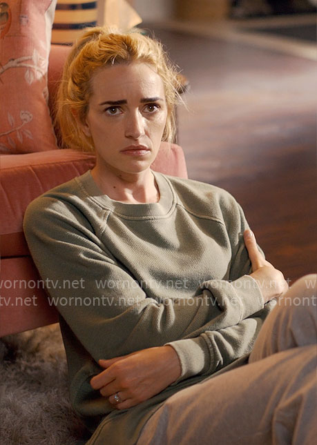 Georgia's sage green sweatshirt on Ginny & Georgia