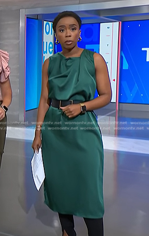 Zinhle's green satin dress on NBC News Daily