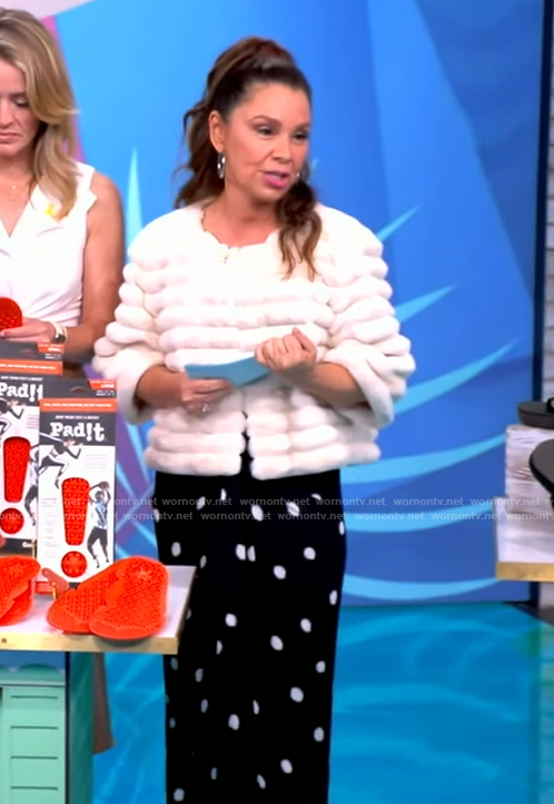 Gretta's faux fur cropped jacket on The View
