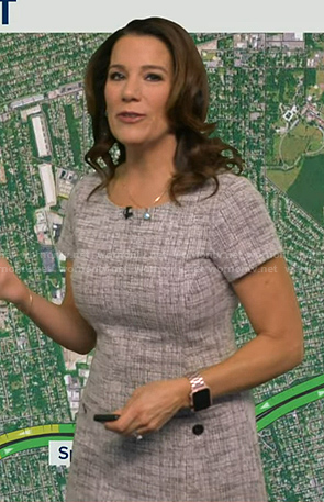 Heather's grey short sleeve dress on Good Morning America