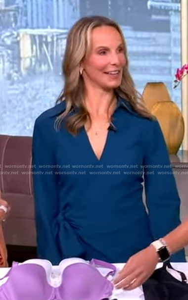 Heidi Zak's blue wrap dress on The View