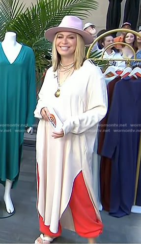 Jill's ivory kaftan and sandals on Today