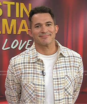 Justin Willman's white check shirt on Today