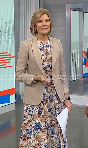 Kate's floral dress and beige blazer on NBC News Daily