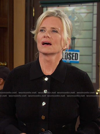 Kayla's black ribbed polo dress on Days of our Lives